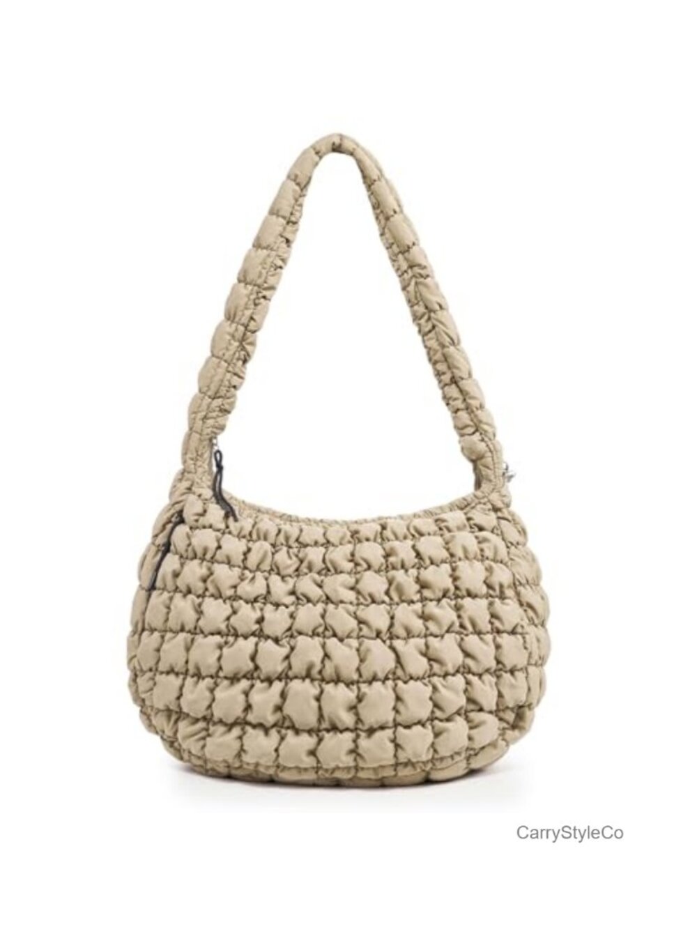 Large Quilted Puffer Tote Crossbody Bag Nylon Adjustable Strap